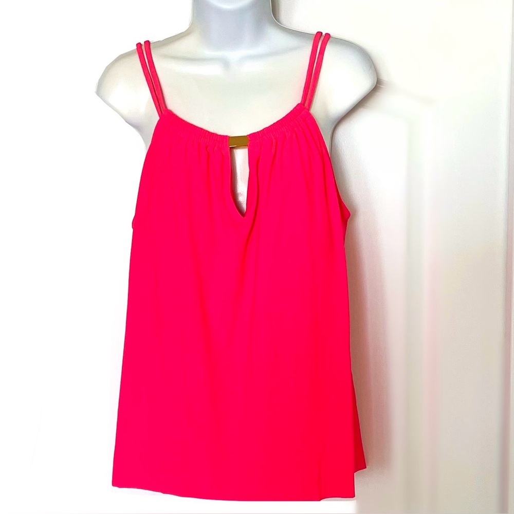 Bright Coral Spaghetti Strap Tankini Top!